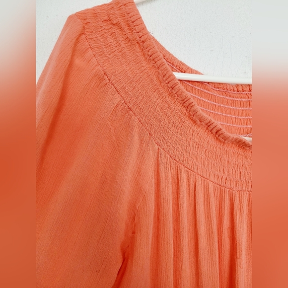 Z&L Europe Deja 100% Viscose Elegant Coral Off-Shoulder Embroidered Dress Large - Picture 7 of 16
